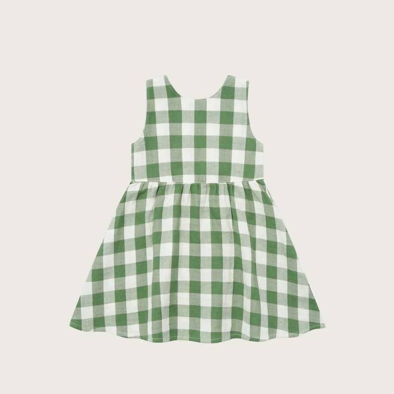 ワンピース キッズ ベビー オーガニックズー ノーズリーブ Organic Zoo Dill Gingham Sleeveless Dress【国内正規品】18dghd