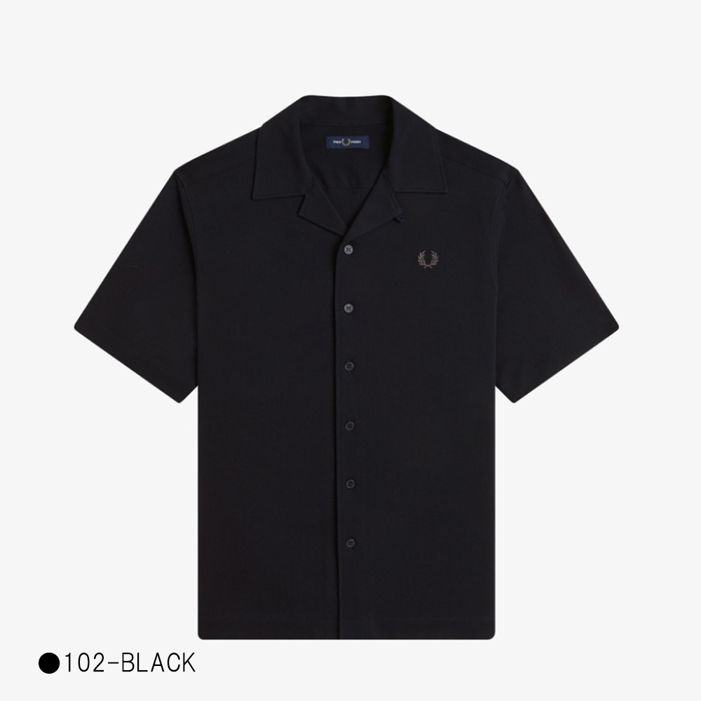 フレッドペリー カラーシャツ メンズ FRED PERRY COMPRESS MESH REVERE COLLAR SHIRT M1745 半袖 【国内正規品】 