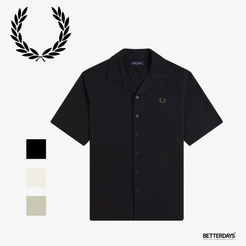 フレッドペリー カラーシャツ メンズ FRED PERRY COMPRESS MESH REVERE COLLAR SHIRT M1745 半袖 【国内正規品】 