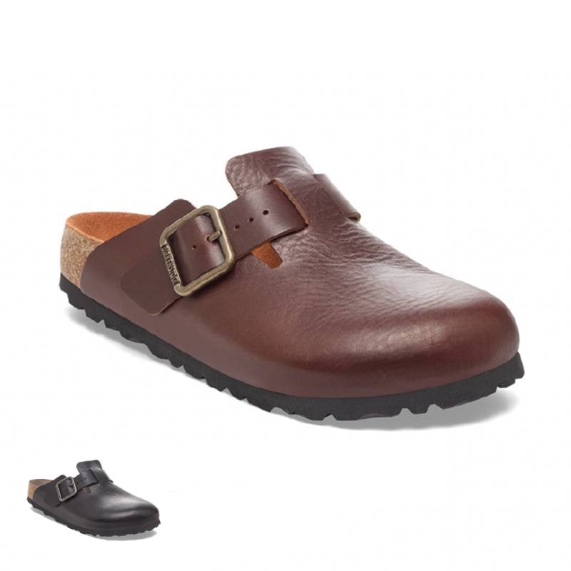 【26SS 予約 6月頃入荷予定】ボストン ビルケンシュトック ユニセックス メンズ サボ レギュラー BIRKENSTOCK Boston WB LE Vintage Wood Black / Roast Regular【国内正規品】1030691 1030703