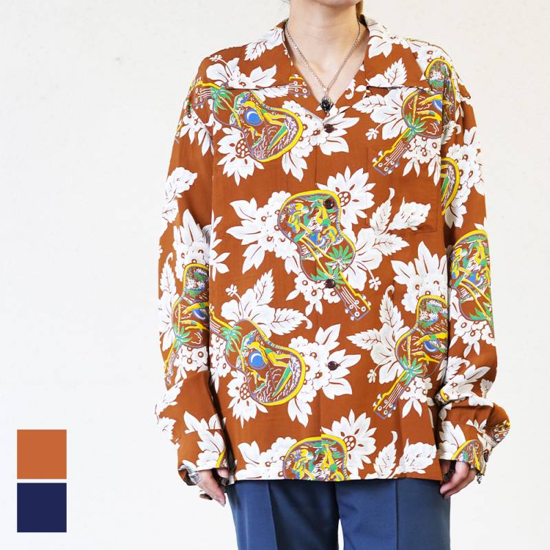 アロハシャツ メンズ サンサーフ 長袖 RAYON HAWAIIAN SHIRT 