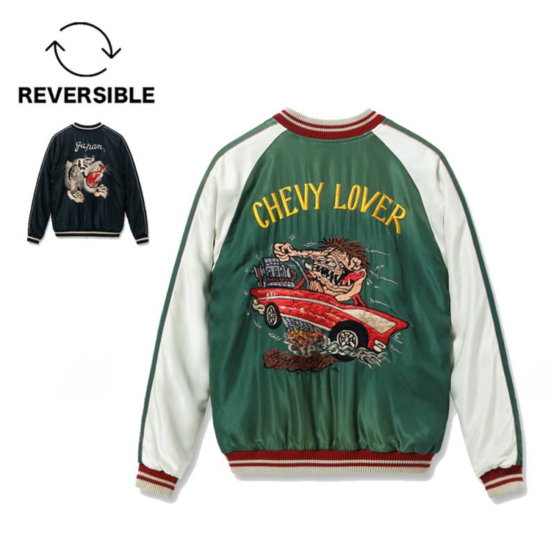 テーラー東洋 スカジャン メンズ リバーシブル アセテート スーベニアジャケット エイジングモデル TAILOR TOYO Mid 1950s Style Acetate Souvenir Jacket “TIGER HEAD” × “CHEVY LOVER” (AGING MODEL) TT15878-119 