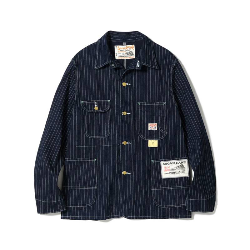 ワークコート メンズ デニム カバーオール ストライプ シュガーケーン SUGAR CANE Lot No. SC15658 / 9oz. WABASH STRIPE WORK COAT