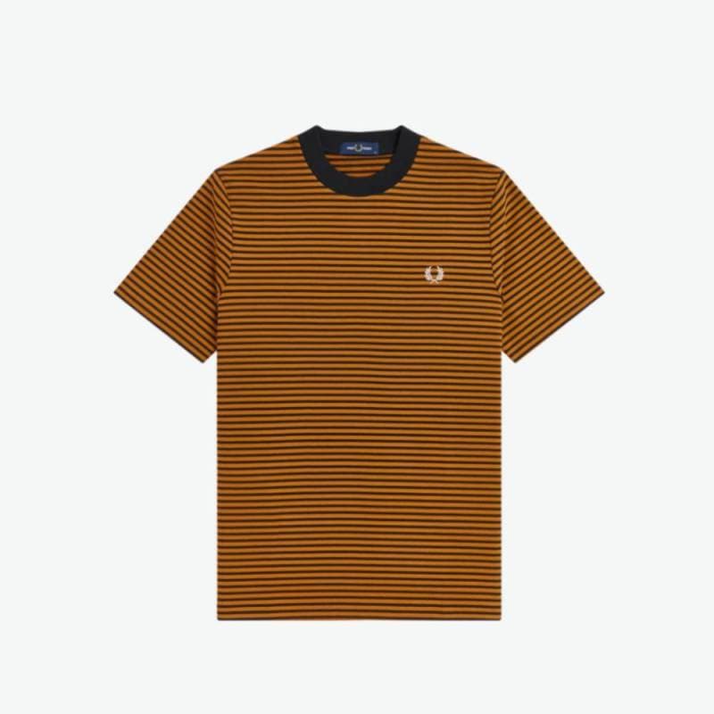 FRED PERRY 黒ポロシャツ オレンジストライプ FRED PERRY（フレッドペリー） ポロシャツ 半袖 メンズ ツインティップ