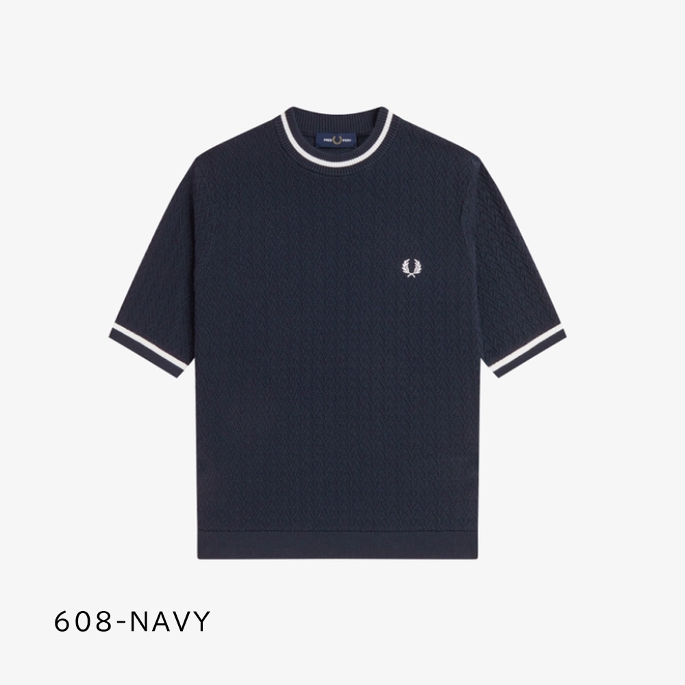 フレッドペリー  Tシャツ レディース 半袖 FRED PERRY TEXTURED KNITTED TOP 【国内正規品】K2131