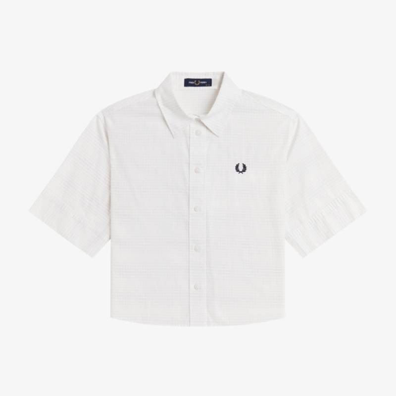 フレッドペリー シャツ レディース 半袖 FRED PERRY OPEN WEAVE CHEQUERBOARD SHIRT 【国内正規品】G2188