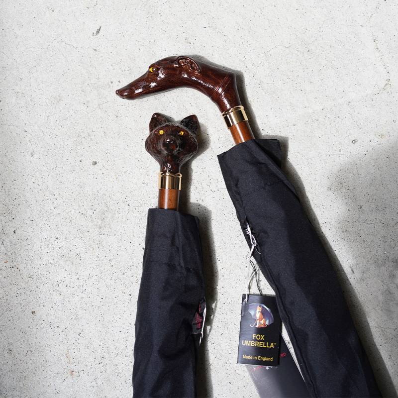 折り畳み傘 ユニセックス アニマルヘッド フォックスアンブレラズ  雨用 FOX UMBRELLAS TL7 Brown Edition Animal Head【国内正規品】 