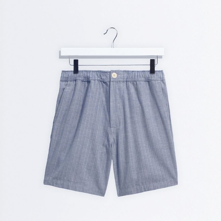 ハーフパンツ ショーツ メンズ ワックスロンドン wax london Kurt Light Blue Herringbone Cotton Shorts【国内正規品】PW26-STS-KUR-CGX-LTB