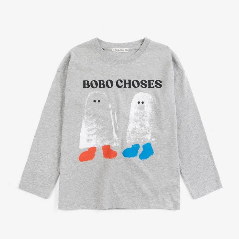ロングTシャツ キッズ ボボ・ショーズ ロングスリーブ ロンT ゴースト 長袖 Booty Ghosts kids T?shirt【国内正規品】 Bobo Choses B226AC010