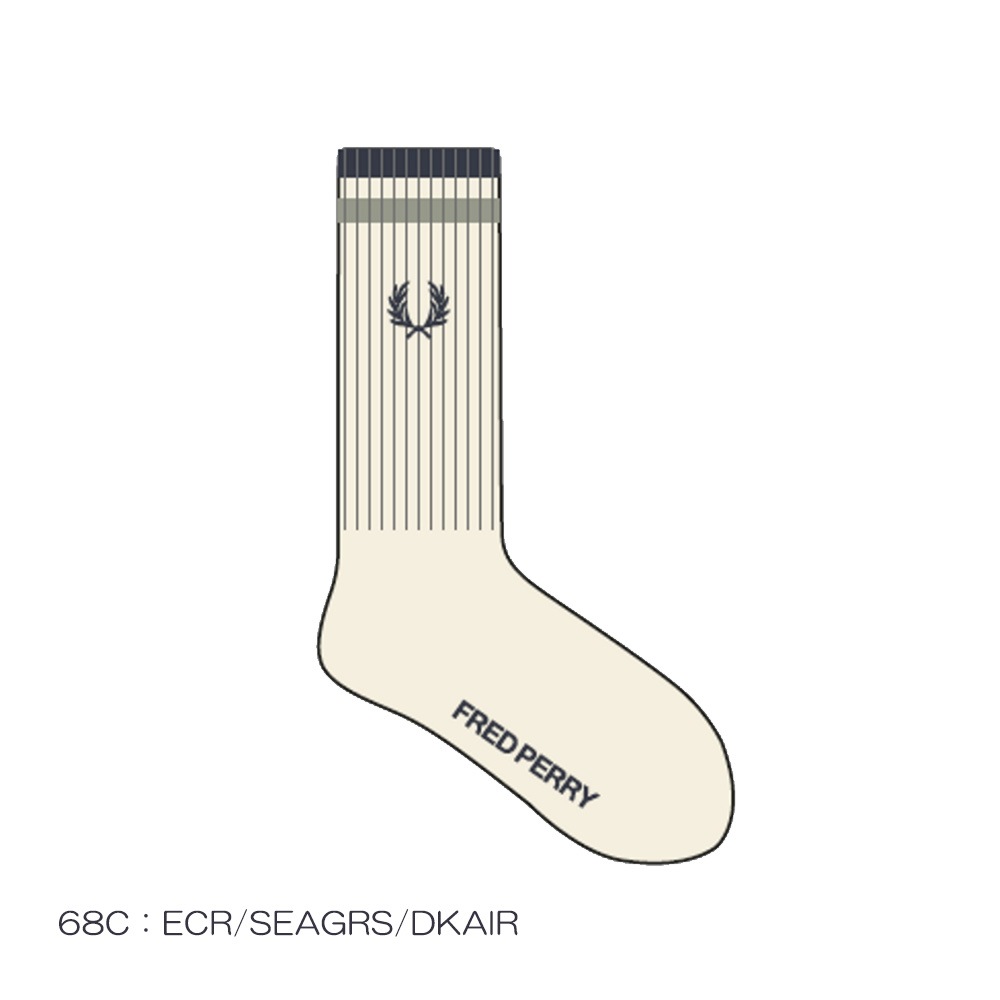 ソックス メンズ レディース フレッドペリー 靴下 ティップドスポーツソックス FRED PERRY TIPPED SPORTS SOCKS 23-27cm 【国内正規品】 F20010