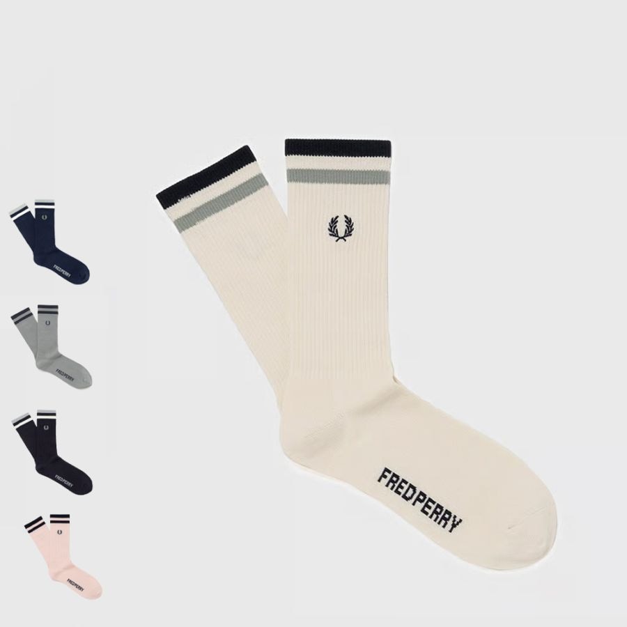 ソックス メンズ レディース フレッドペリー 靴下 ティップドスポーツソックス FRED PERRY TIPPED SPORTS SOCKS 23-27cm 【国内正規品】 F20010