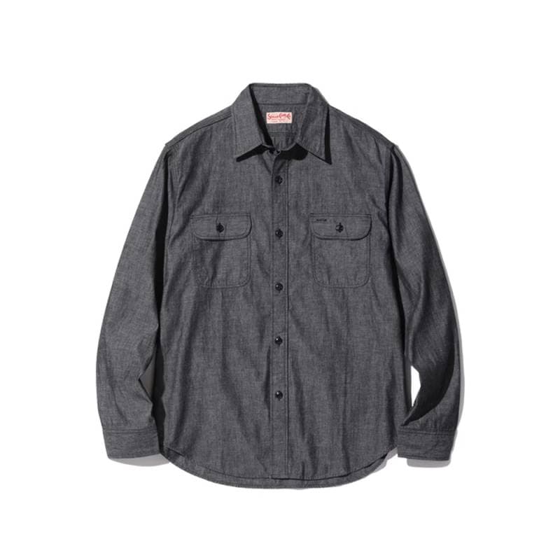 シャツ メンズ シュガーケーン ブラックシャンブレー ワークシャツ 長袖 SUGAR CANE Lot No. SC29159 BLACK CHAMBRAY WORK SHIRT (LONG SLEEVE)