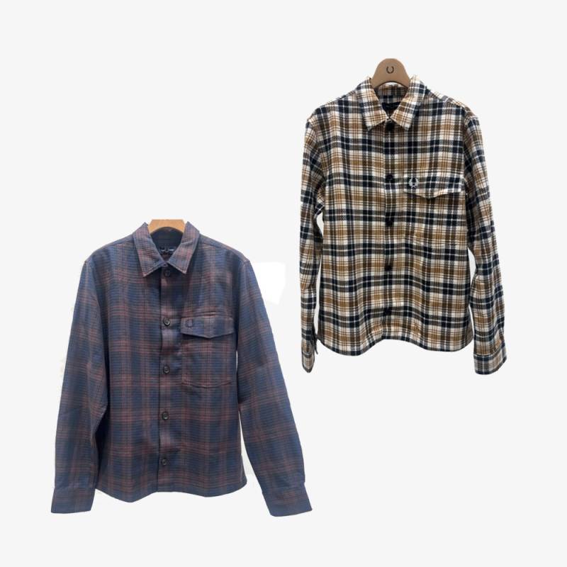 【26AW 予約】 シャツ メンズ フレッドペリー ブラウス  FRED PERRY TEXTURED CHECK OVERSHIRT 【国内正規品】 M3321
