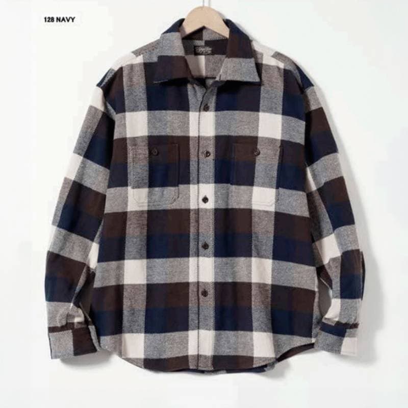 【26AW 予約】チェックシャツ メンズ  シュガーケーン ブロックチェック COTTON BLOOK CHECK L/S WORK SHIRT SUGAR CANE SC29795