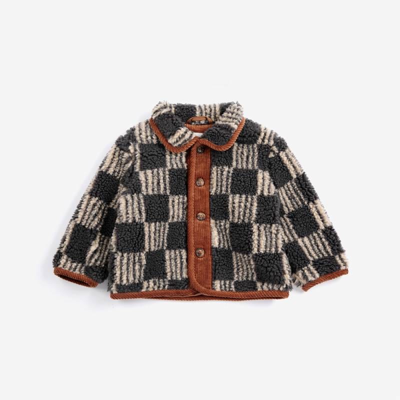 ジャケット アウター キッズ ベビー ボボ・ショーズ  Almost Moire all over sheepskin jacket【国内正規品】 Bobo Choses