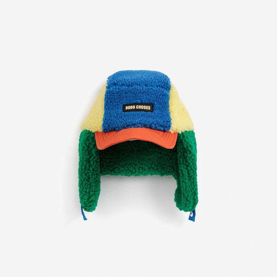 帽子 チャプカ ボボ・ショーズ ベビー Bobo Choses color block sheepskin chapka【国内正規品】 Bobo Choses