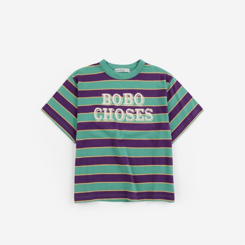 Tシャツ ベビー キッズ  ボボ・ショーズ ボーダー柄 半袖 Bobo Choses Embossed T-shirt【国内正規品】 Bobo Choses