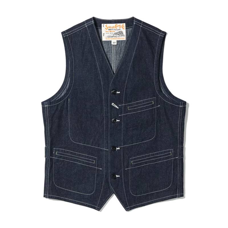 ベスト メンズ シュガーケーン デニム ワークベスト SUGAR CANE Lot No. SC15702 / 11oz. BLUE DENIM WORK VEST