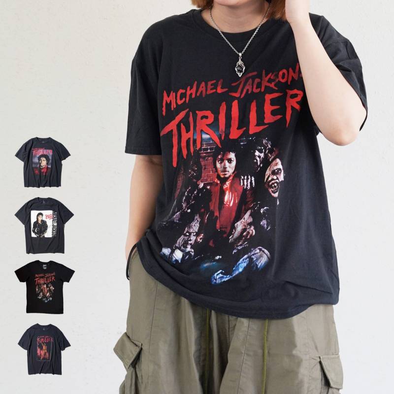 Tシャツ  ユニセックス バンT マイケルジャクソン スリフティールック MICHAEL JACKSON TEE T-shirts THRIFTY LOOK【国内正規品】
