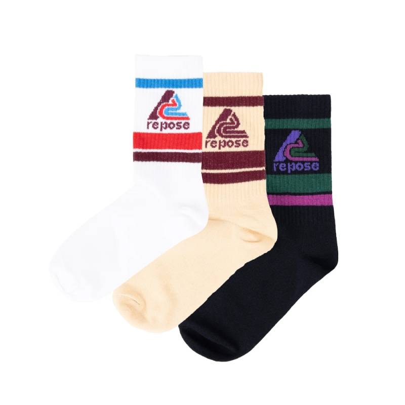 ソックス ベビー キッズ レポーズ・アムス 靴下 3足組 3パック REPOSE AMS 3 Pack Sporty Socks 3 Pack Logo【国内正規品】 AW26-129