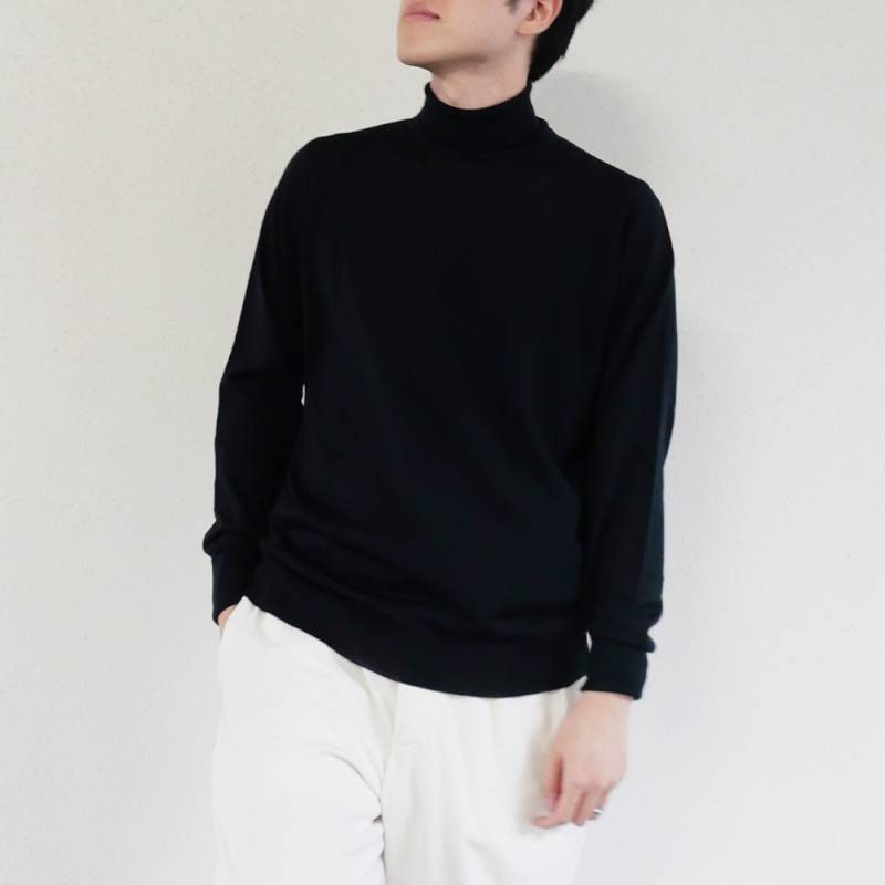 タートルネック長袖 ニット プルオーバー メンズ ジョンスメドレー ハイネックセーター RICHARDS MERINO EXTRAFINE 30G EASY FIT【国内正規品】JOHN SMEDLEY