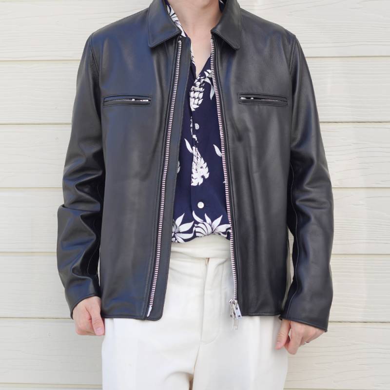 ライダース レザージャケット 革ジャン メンズ リベッツ レイトンストーン ラムレザー 羊革 RIVETTS LEYTONSTONE ENFIELD JACKET REGULAR COLLAR B1【国内正規品】