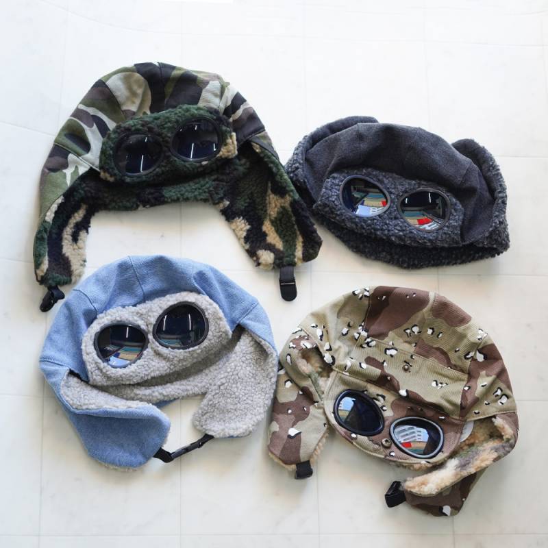 ゴーグル付き フライトキャップ キッズ 帽子 耳あて付き ボア デニム ザ・パークショップ RUGGED DENIM FLIGHTCAP KIDS THE PARK SHOP 【国内正規品】 TPS-975