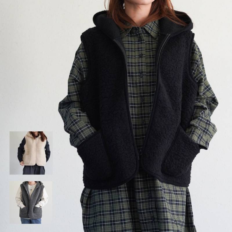 ボアベスト レディース フード付き ウール コールドブレーカー COLD BREAKER WOOL BOA VEST【国内正規品】9363-WP