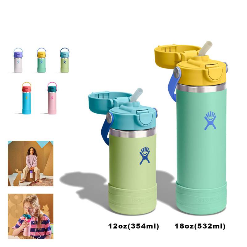 ハイドレーション ハイドロフラスク ボトル ステンレス キッズ ストロー 魔法瓶 真空断熱 Hydro Flask HYDRATION 12oz 18oz Kids Wide Mouth Covered Cap【国内正規品】