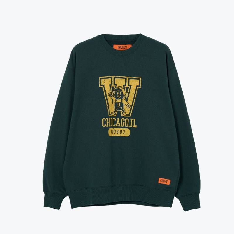 【26AW 予約】スウェット ユニセックス トレーナー ユニバーサルオーバーオール UNIVERSAL OVERALL WindyJ college SWEAT【国内正規品】U2633250WJ-A