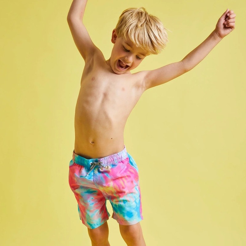 Boardies ボーディーズ KIDS VIBRANT DINO ROBOTS TIE DYE 水着 短パン