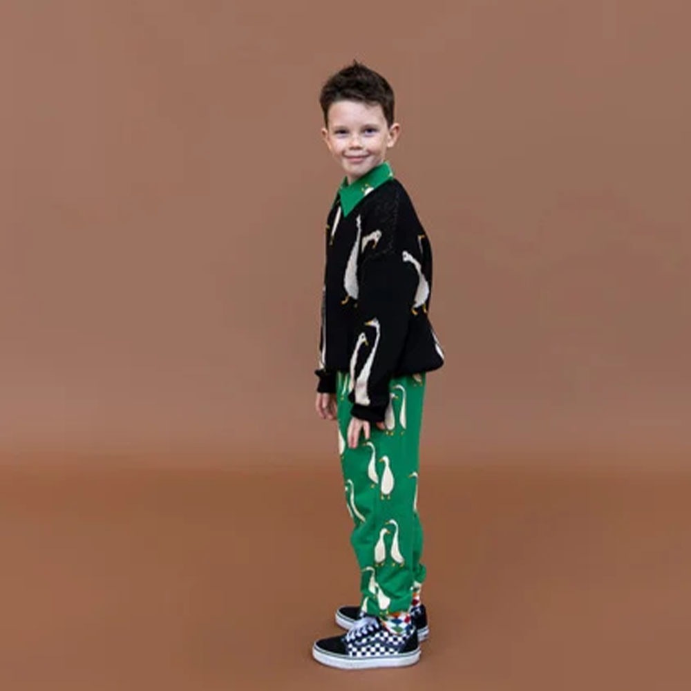 ニット セーター ベビー キッズ CarlijnQ Ducks sweater 総柄 アヒル 長袖 カーラインク【国内正規品】 DCK053