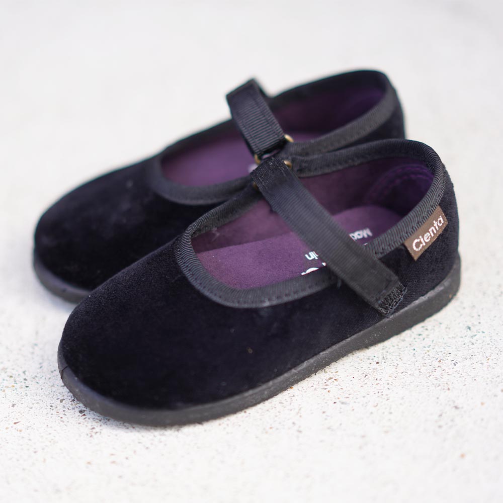 シエンタ ベロア Cienta ワンストラップ シューズ キッズ ジュニア