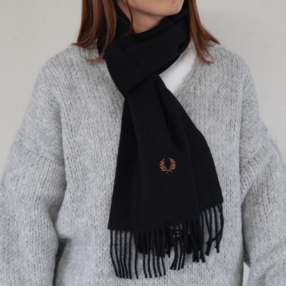 マフラー メンズ レディース フレッドペリー ユニセックス フレッドペリー スカーフ FRED PERRY PLAIN WOVEN SCARF 【国内正規品】 C3320