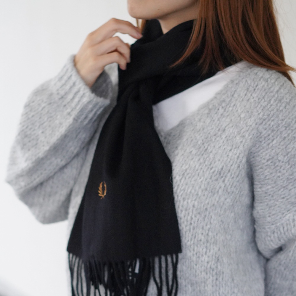 マフラー メンズ レディース フレッドペリー ユニセックス フレッドペリー スカーフ FRED PERRY PLAIN WOVEN SCARF 【国内正規品】 C3320