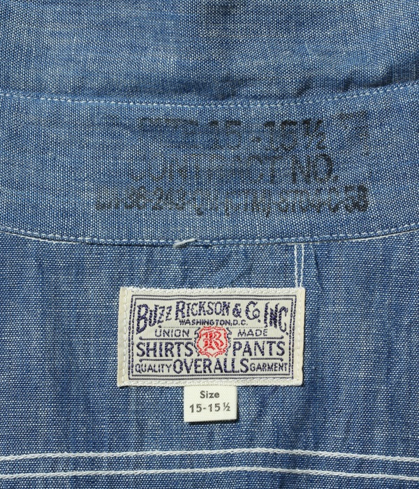 シャツ バズリクソンズ ブルーシャンブレーワークシャツ BLUE CHAMBRAY WORK SHIRTS BUZZ RICKSON'S
