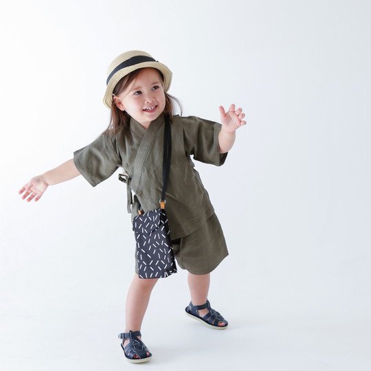 甚平 ベビー キッズ ロンパース チョコレートスープ chocolatesoup LINEN JINBEI ROMPERS SEPARATE ROMPERS