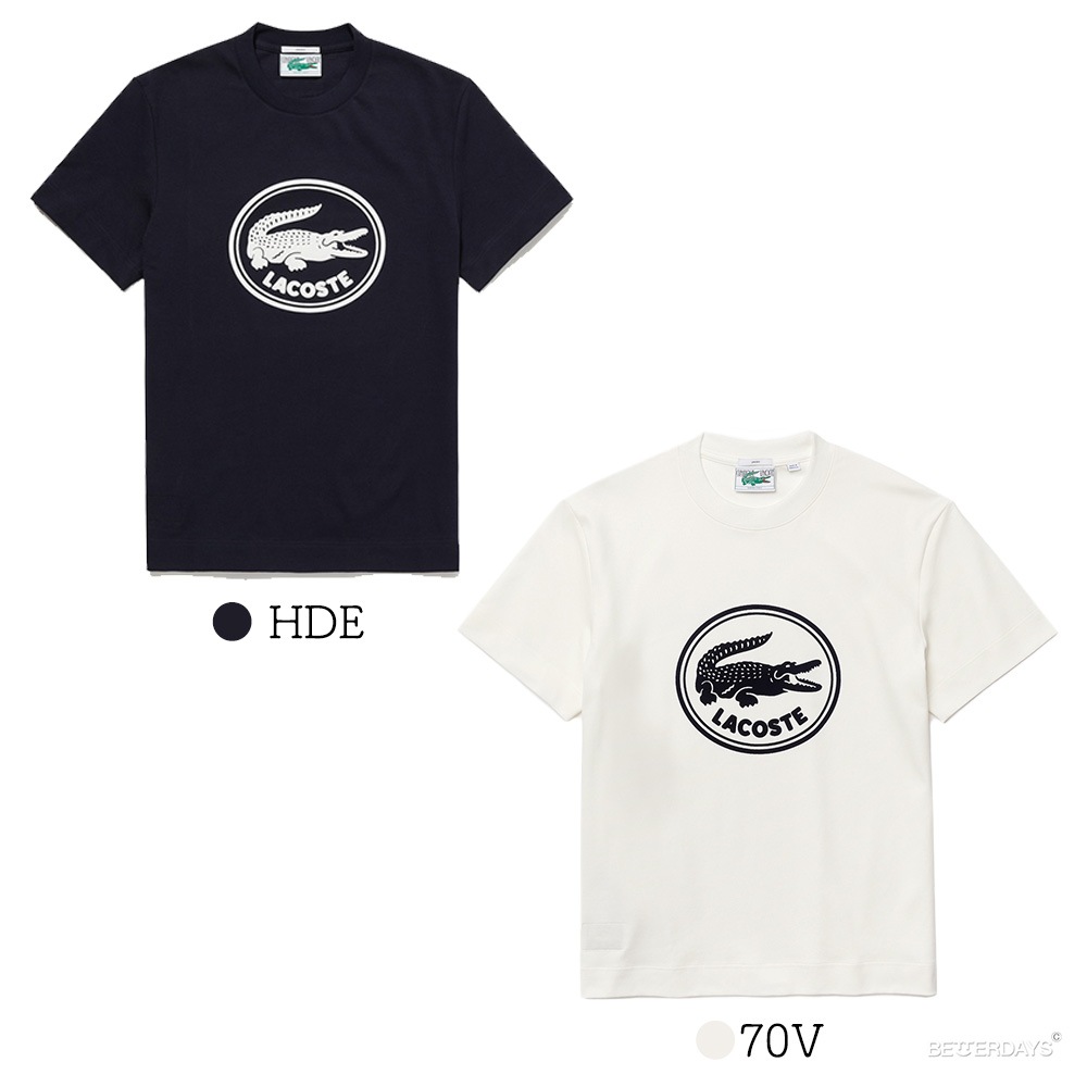 Tシャツ メンズ レディース ラコステ オーガニックコットン3DプリントクルーネックTシャツ カットソー 半袖 【国内正規品】 LACOSTE