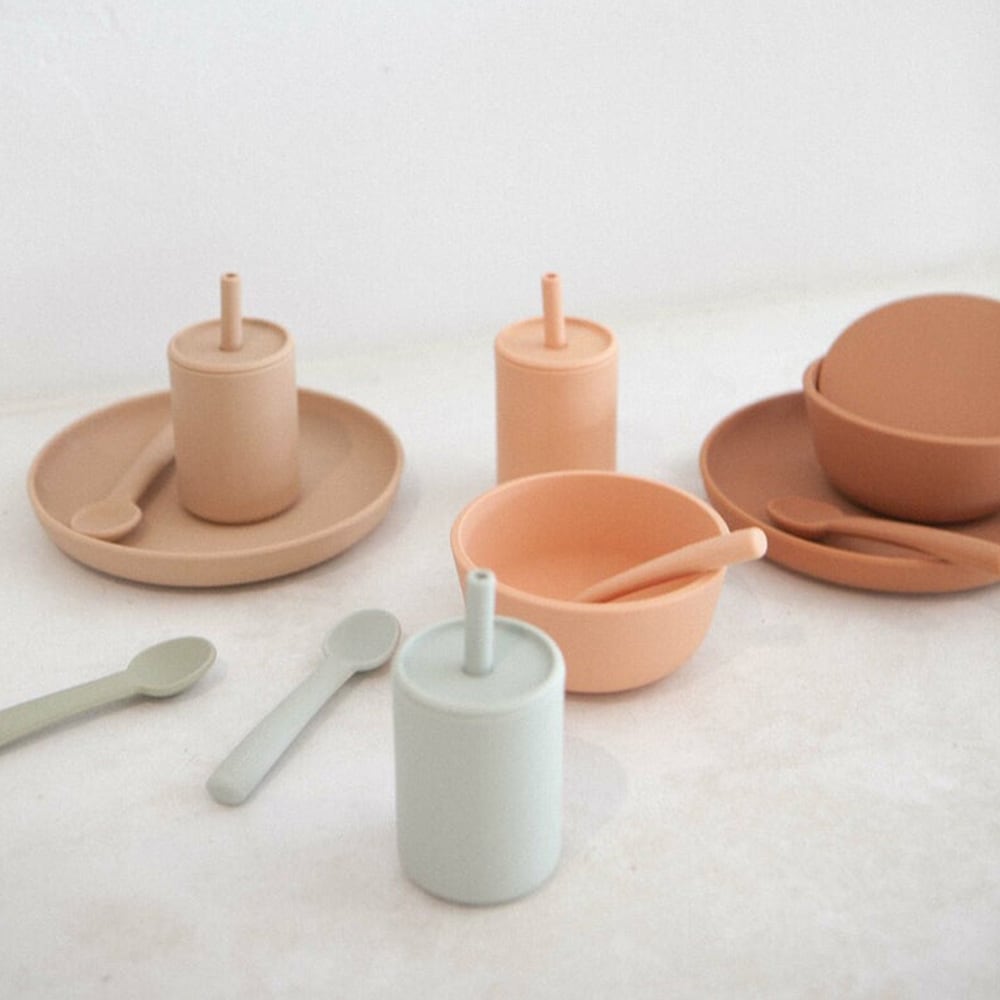 【SALE/30%OFF】食器セット ベビー プレート ボウル お食事セット 出産祝い 撮影 記念日 誕生日 SILICONE DINNER SET ROMMER ルーマー