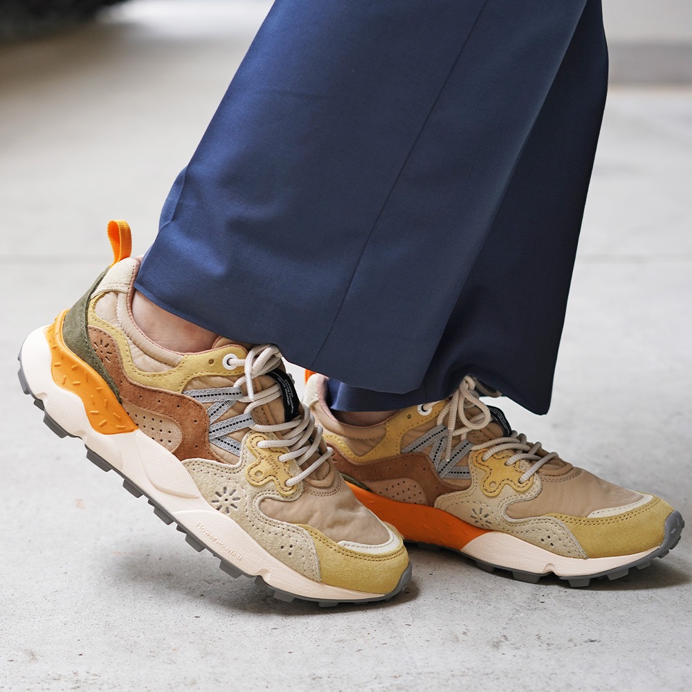 スニーカー ユニセックス ヤマノ3 フラワーマウンテン FLOWER MOUNTAIN YAMANO3 Pale yellow/L.Brown【国内正規品】FM63766