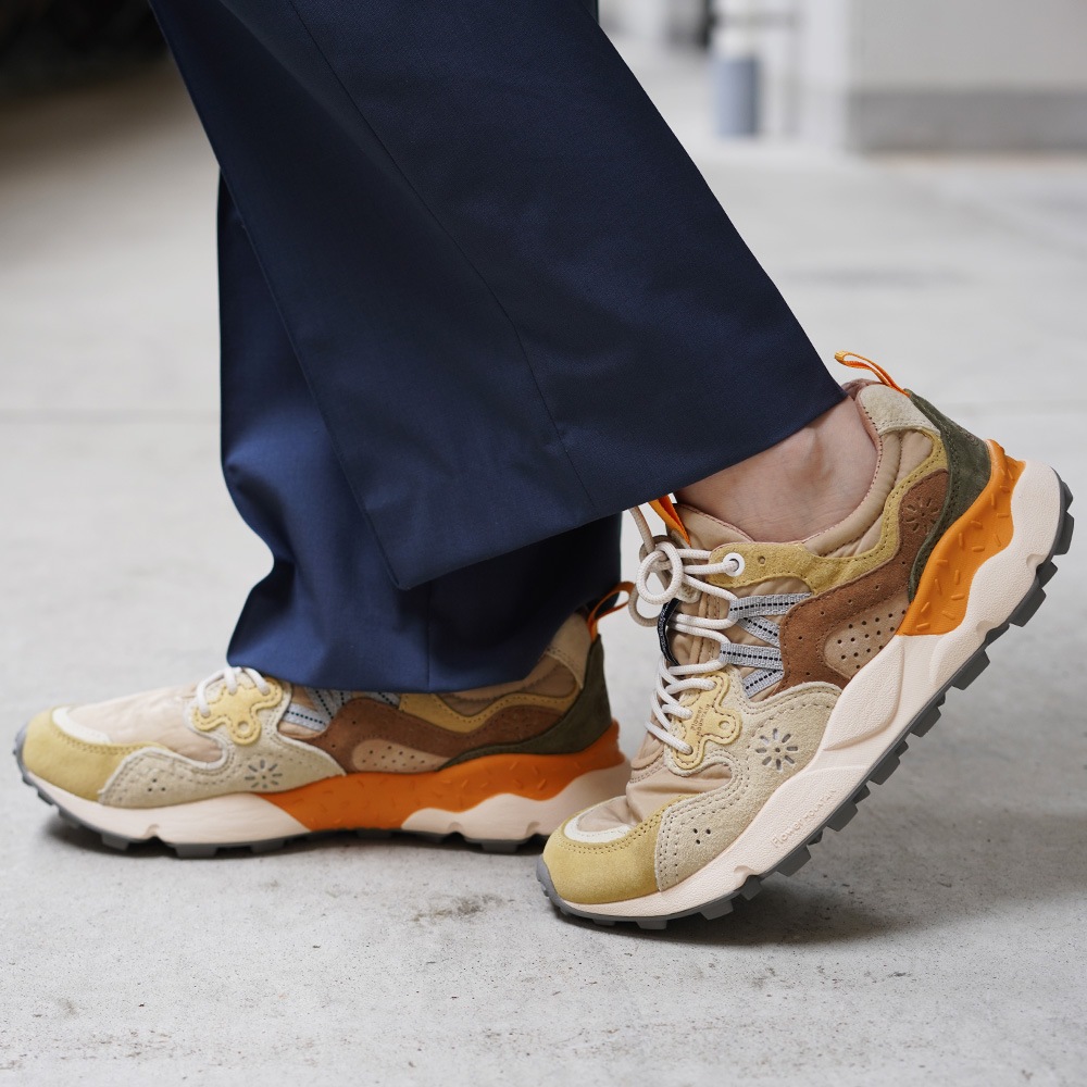 スニーカー ユニセックス ヤマノ3 フラワーマウンテン FLOWER MOUNTAIN YAMANO3 Pale yellow/L.Brown【国内正規品】FM63766