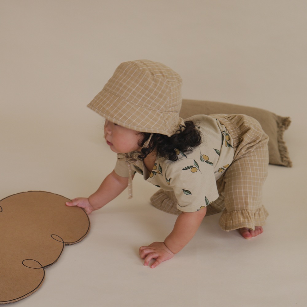 パンツ ズボン  キッズ  ベビー オーガニックズー  Organic Zoo Grid Check Frill Culottes Wheat 【国内正規品】 16wgcfc