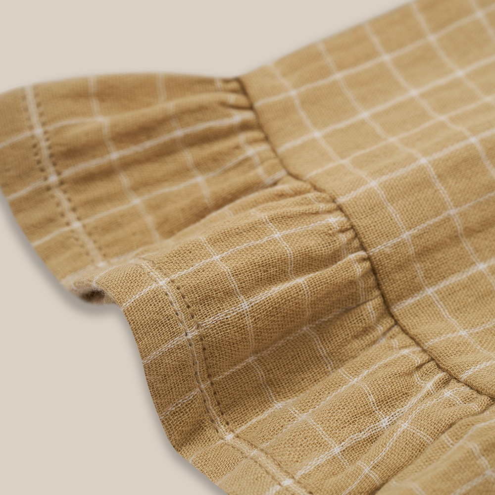 パンツ ズボン  キッズ  ベビー オーガニックズー  Organic Zoo Grid Check Frill Culottes Wheat 【国内正規品】 16wgcfc