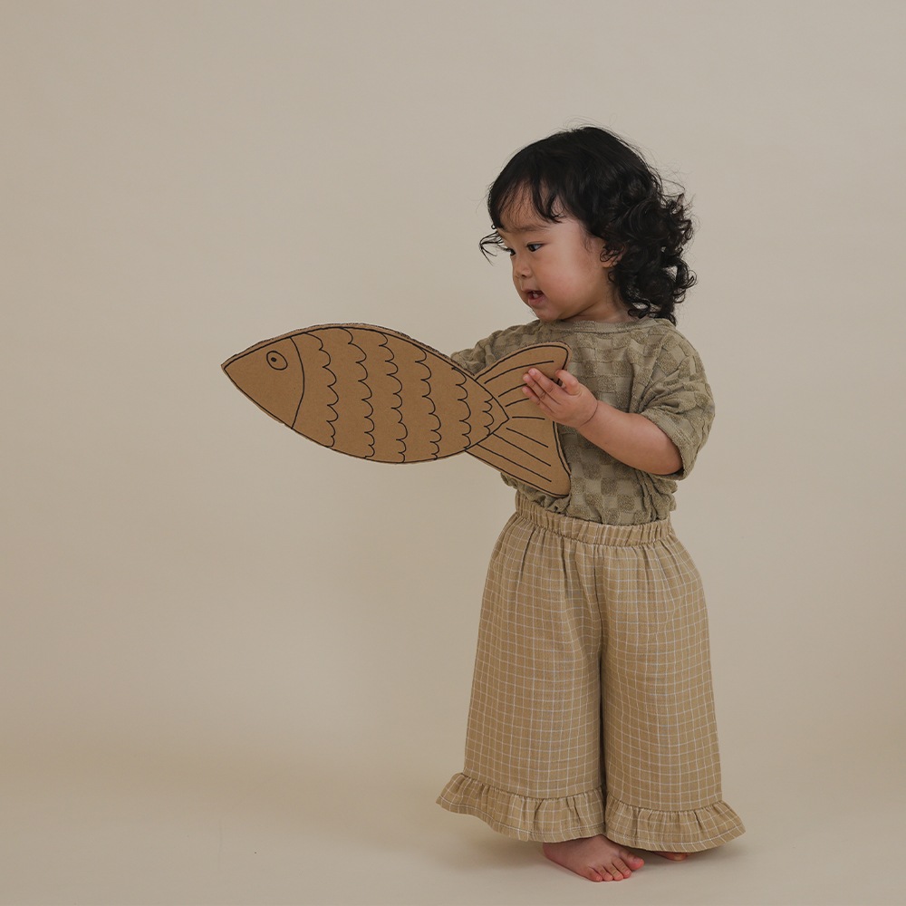 パンツ ズボン  キッズ  ベビー オーガニックズー  Organic Zoo Grid Check Frill Culottes Wheat 【国内正規品】 16wgcfc