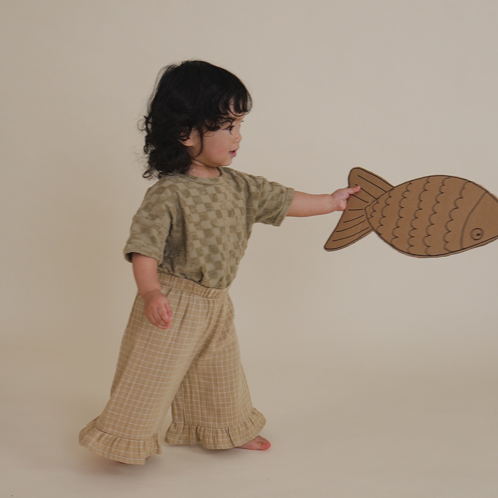 パンツ ズボン  キッズ  ベビー オーガニックズー  Organic Zoo Grid Check Frill Culottes Wheat 【国内正規品】 16wgcfc