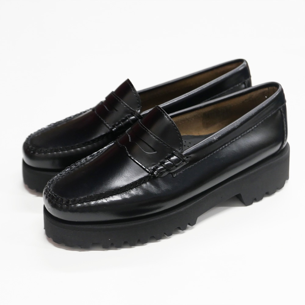 ローファー レディース ジーエイチバス BLACK RUBBER SOLE HIGH SHINE