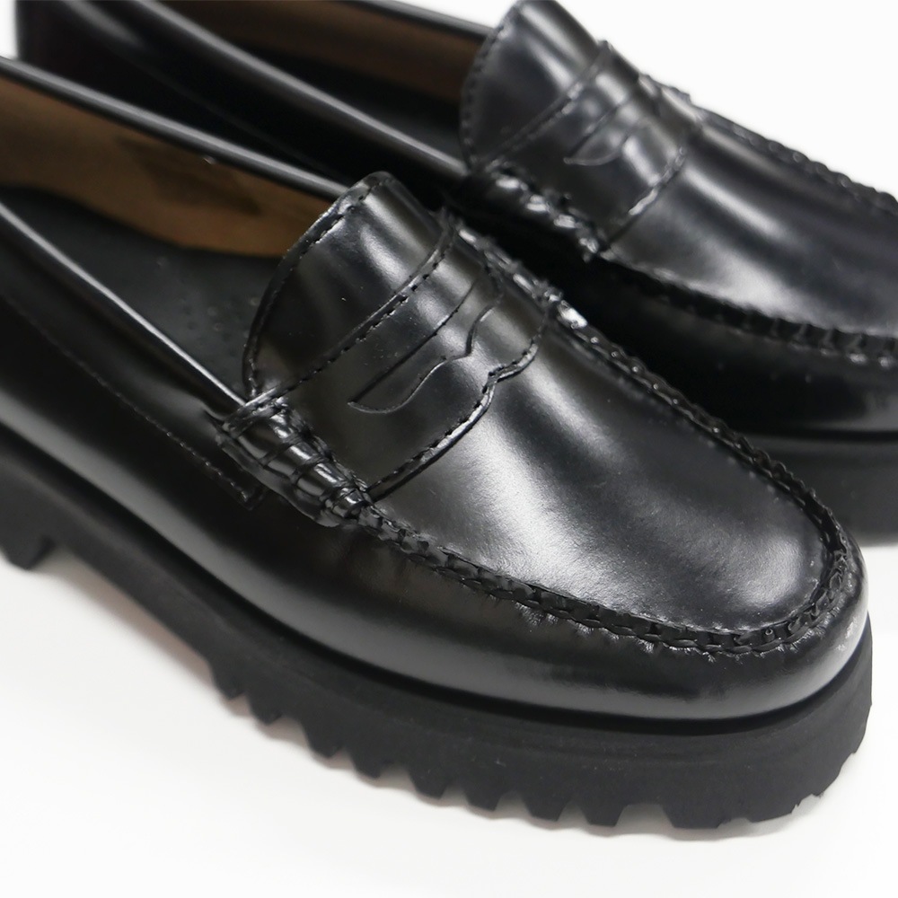 ローファー レディース ジーエイチバス BLACK RUBBER SOLE HIGH SHINE