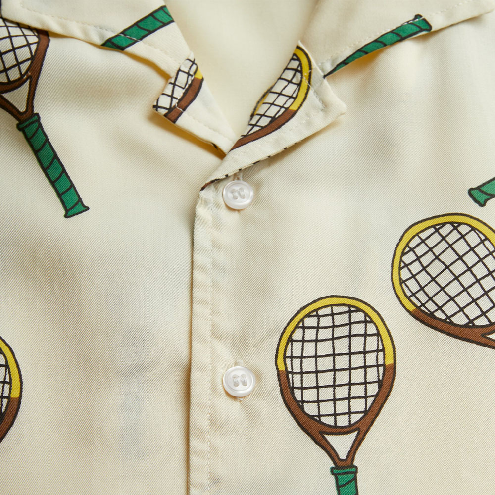 シャツ キッズ ミニロディーニ  総柄 半袖 オープンカラー テニス  mini rodini