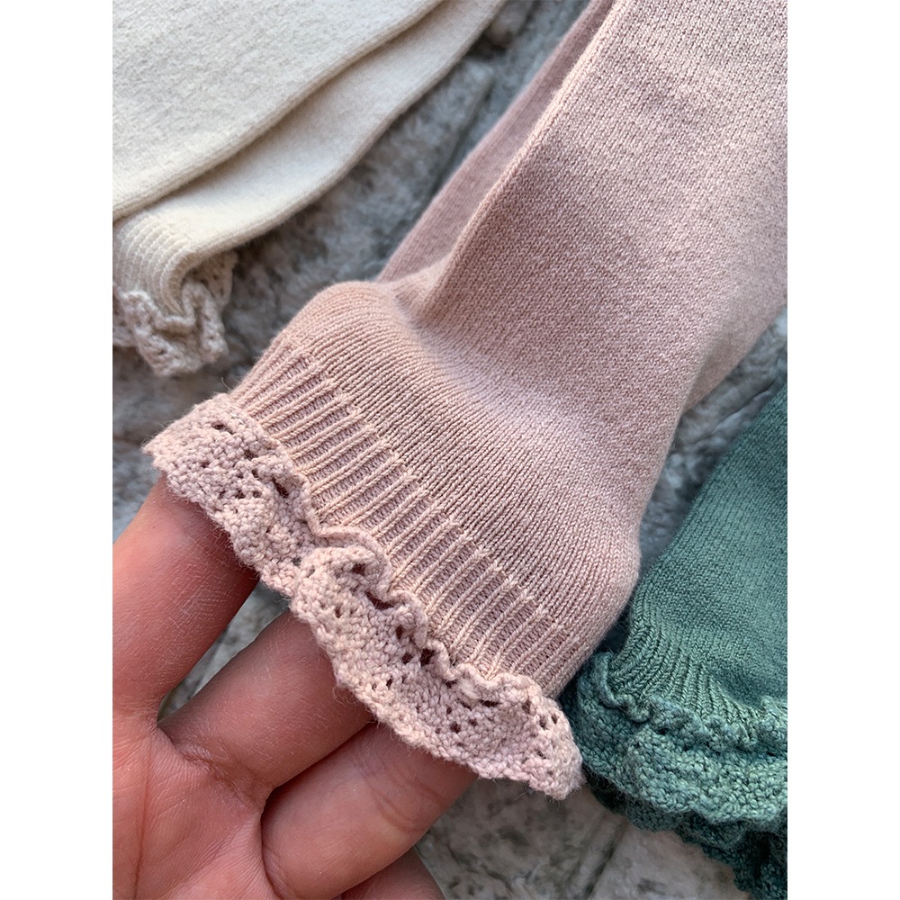 ソックス  コンドル レースエッジングカフ ニーソックス ハイソックス  ベビー  防寒  condor KNEE SOCKS WITH LACE EDGING CUFF