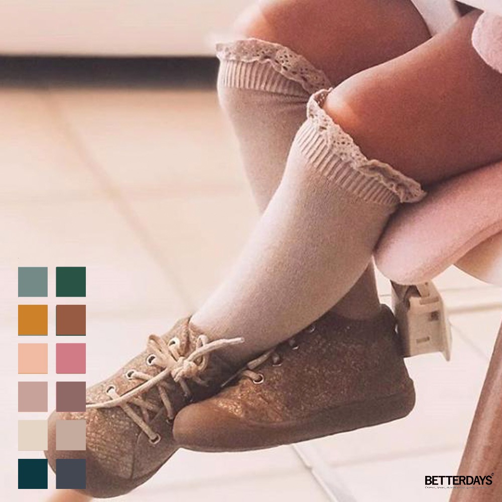 ソックス  コンドル レースエッジングカフ ニーソックス ハイソックス  ベビー  防寒  condor KNEE SOCKS WITH LACE EDGING CUFF
